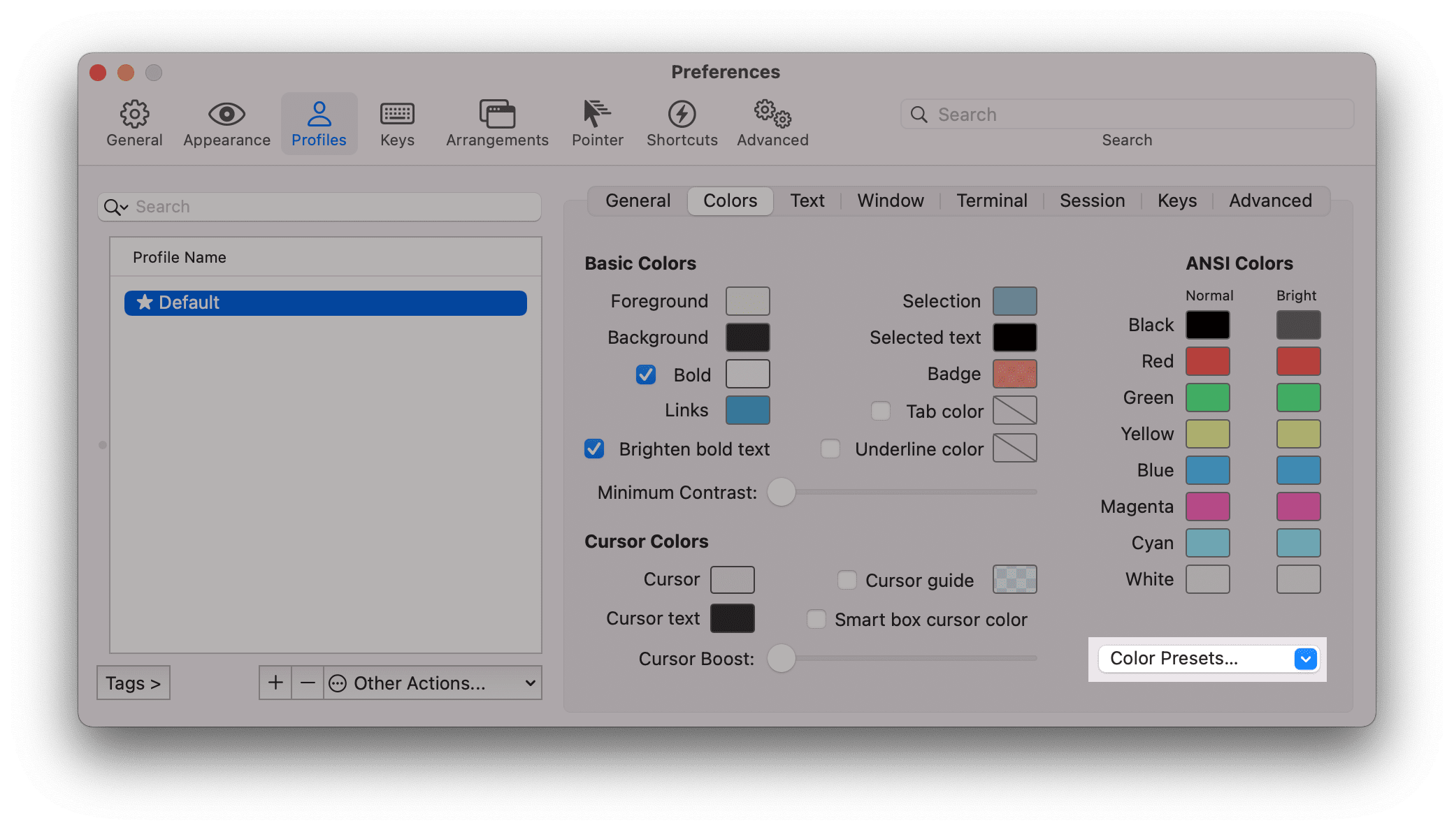 iTerm2 Profile(Colors)